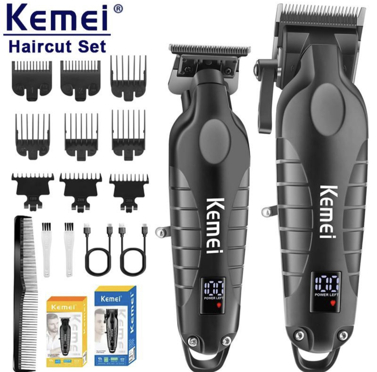 ست ماشین اصلاح حرفه ای کیمی مدل KM-2290 و KM-2293 اصل اورجینال تیغه کروم